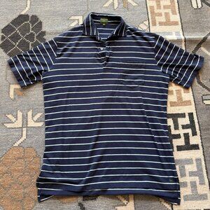 Sid Mashburn Short Sleeve Navy/Light Blue Stripe Polo (M)